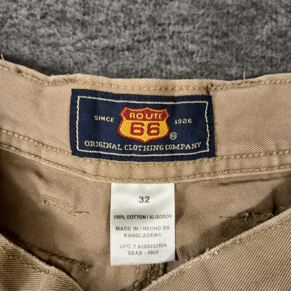 Route 66 Original Clothing Co Flat‎ Front Cargo Shorts Men's Khaki Size 32